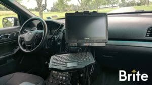 Getac K120 Tablet with a Havis Dock in a Ford Utility